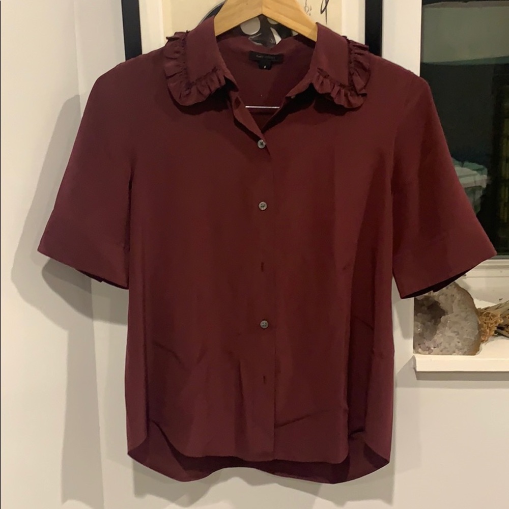 Beautiful Cranberry Silk Marc Jacobs Blouse
